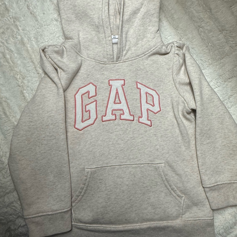 GAP Cream Hoodie with Red Logo